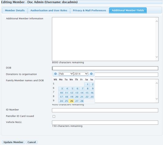 Custom member fields 