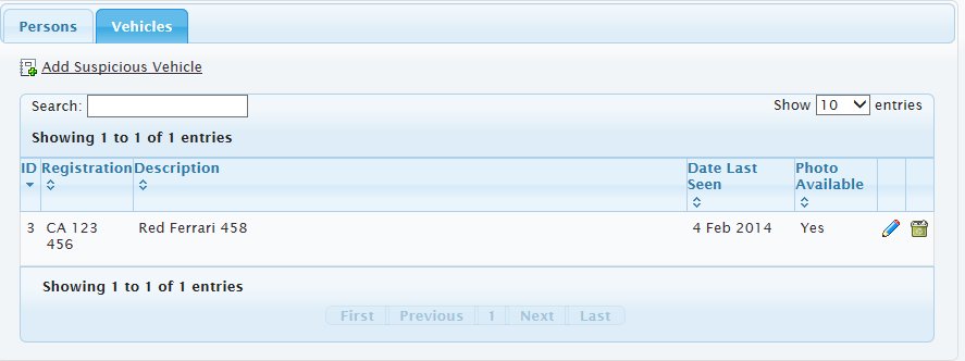 adding/editing susicious vehicles